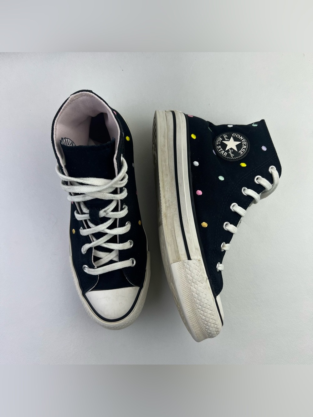 Converse Chuck Taylor All Star High Top Sneakers multicolored polka dots Size 5